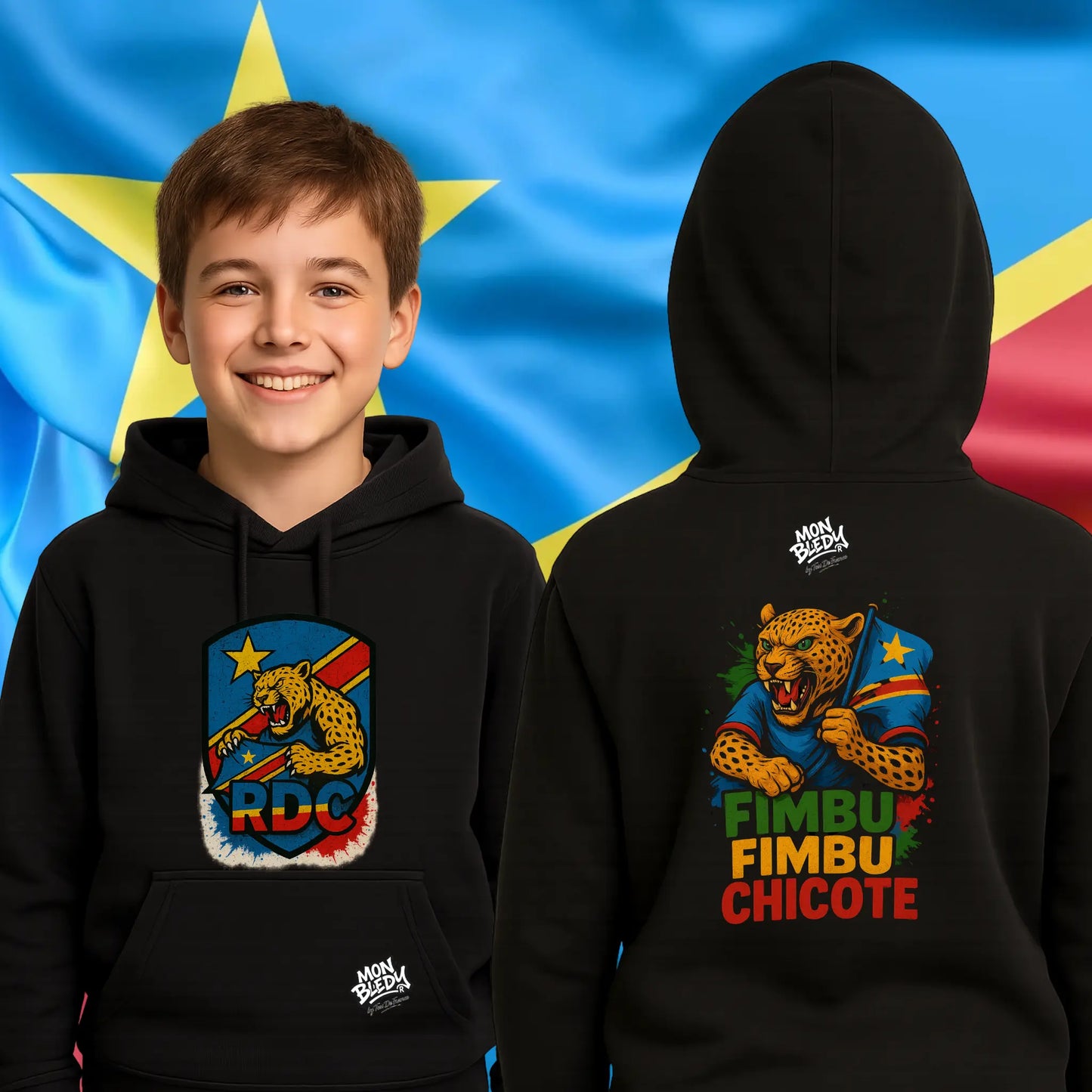 T-shirt & Sweat RDC | Léopard Fimbu – Adultes & Enfants – Mon Bledy