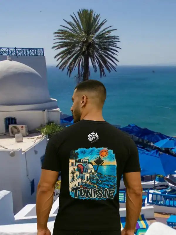 T-Shirt "Tunisie" – MON BLEDY® | Vêtement streetwear inspiré de Sidi Bou Saïd - tessdefrance