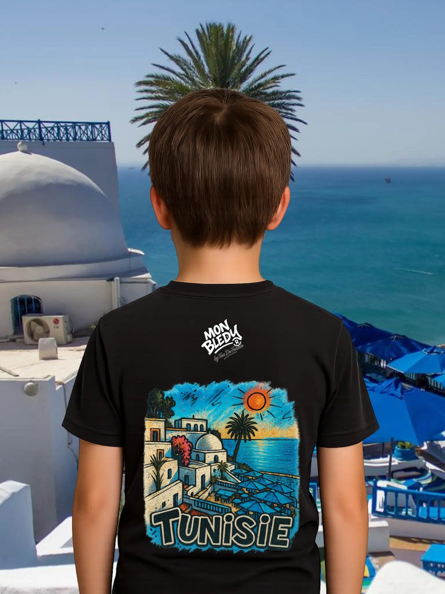 T-Shirt "Tunisie" – MON BLEDY® | Vêtement streetwear inspiré de Sidi Bou Saïd - tessdefrance
