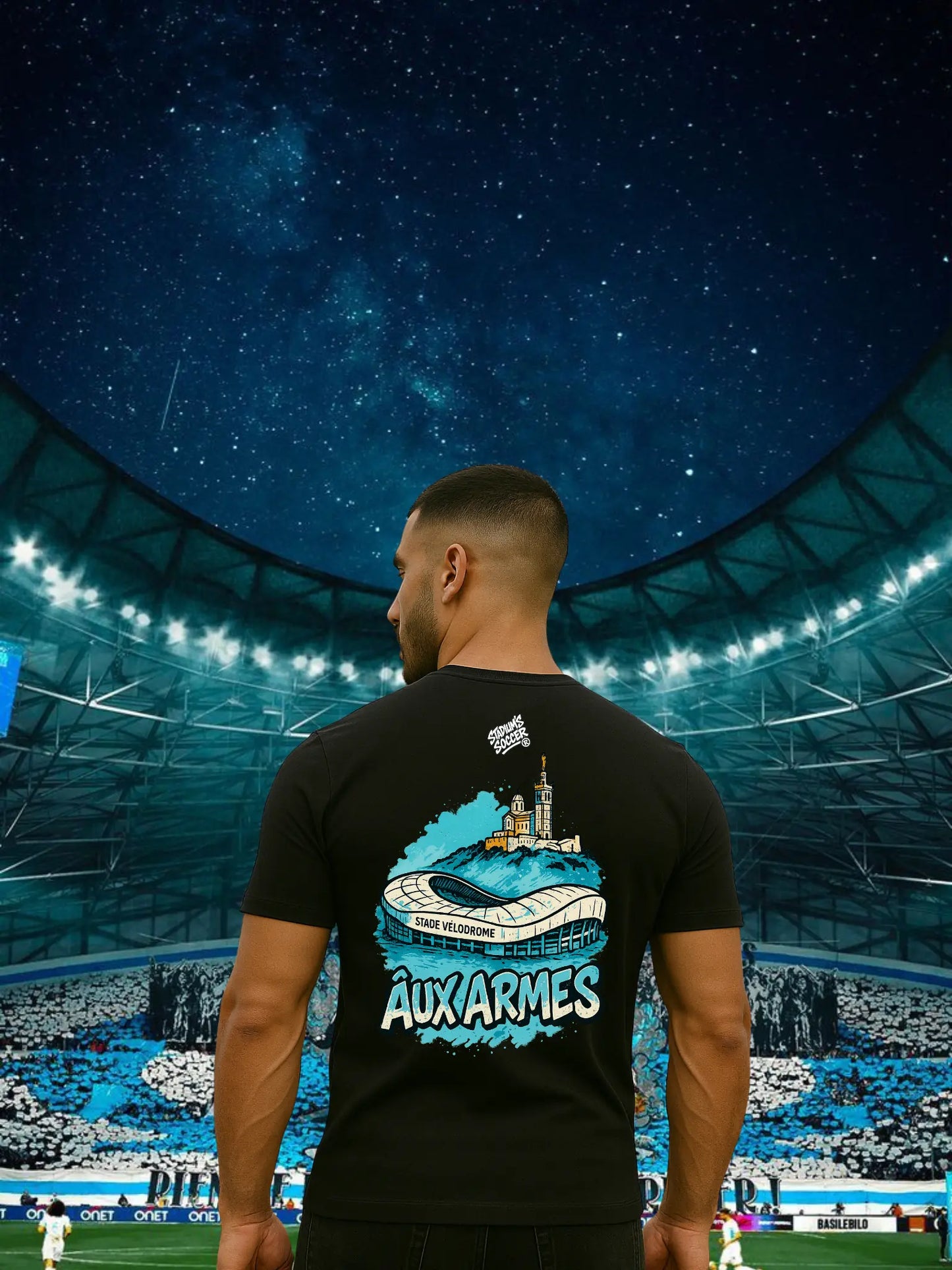 Sweat & T-shirt Olympique de Marseille – Design Stade Vélodrome | Aux Armes | Édition Supporter