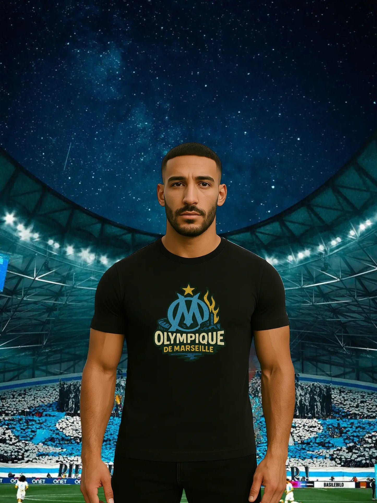 Sweat & T-shirt Olympique de Marseille – Design Stade Vélodrome | Aux Armes | Édition Supporter