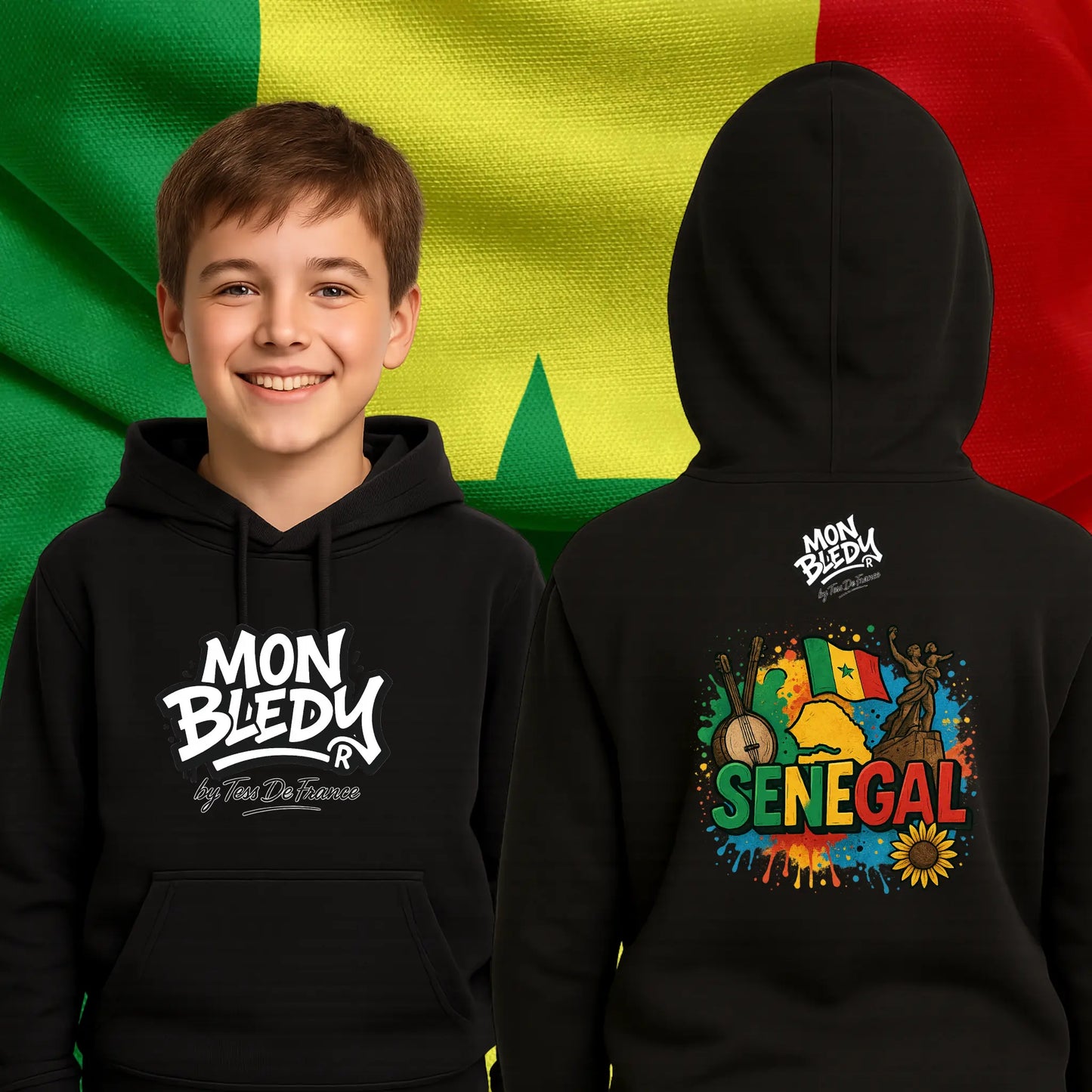 Sweat & T-shirt Sénégal - Mon Bledy® | Fierté Africaine pour Adultes & Enfants