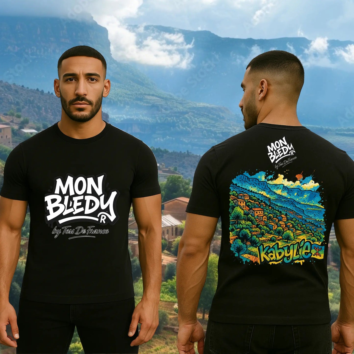 Sweat ou T-Shirt Kabyle “Mon Bledy” – Vêtement Amazigh 100% Coton Bio | Tess De France - tessdefrance