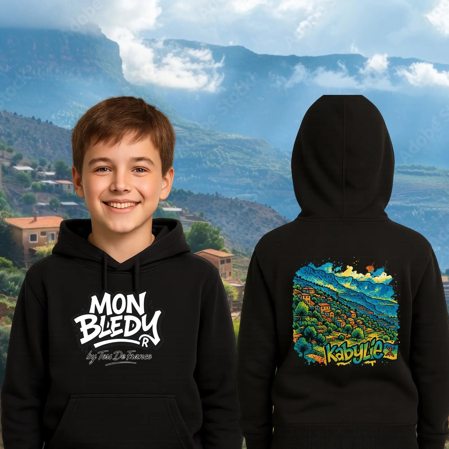 Sweat ou T-Shirt Kabyle “Mon Bledy” – Vêtement Amazigh 100% Coton Bio | Tess De France - tessdefrance