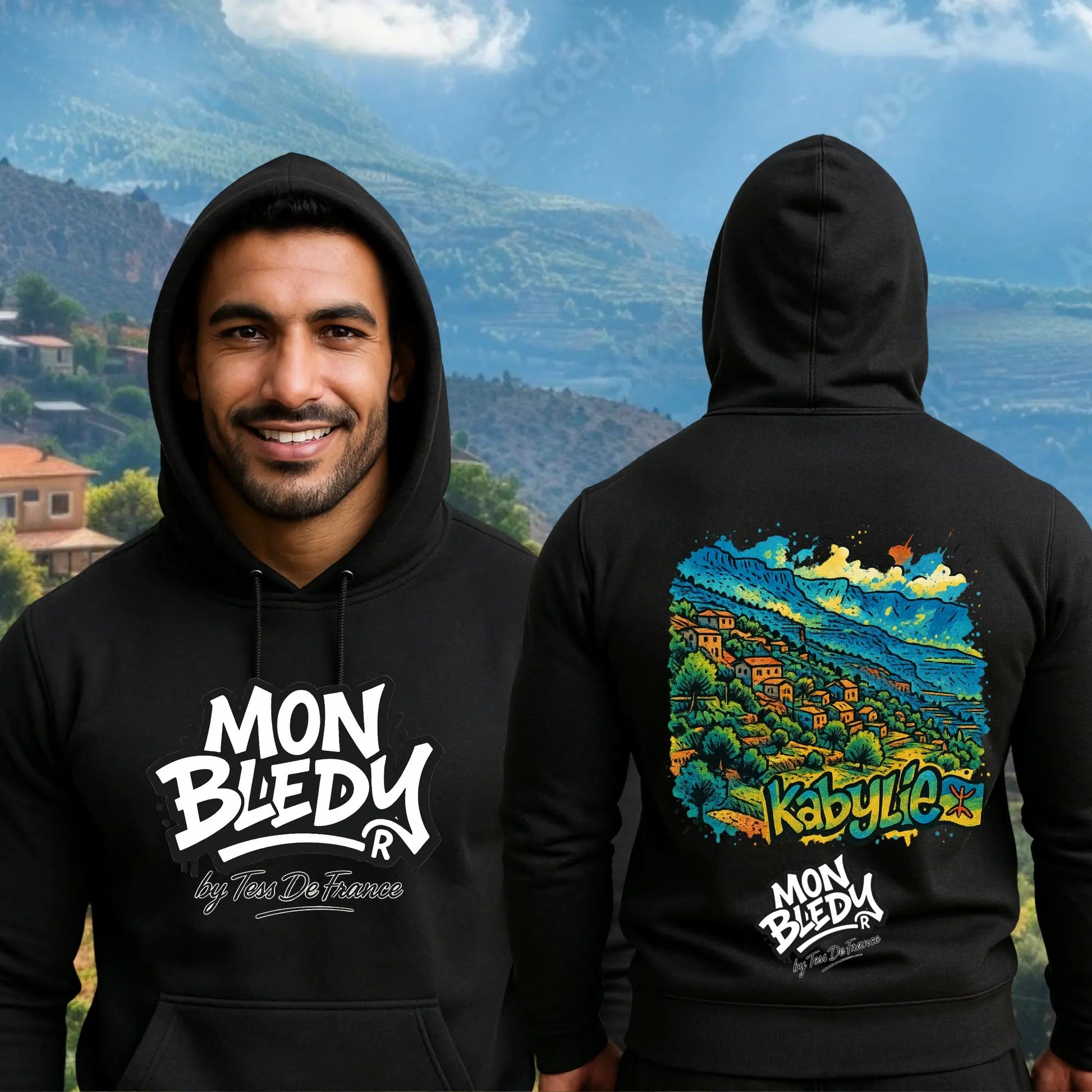 Sweat ou T-Shirt Kabyle “Mon Bledy” – Vêtement Amazigh 100% Coton Bio | Tess De France - tessdefrance