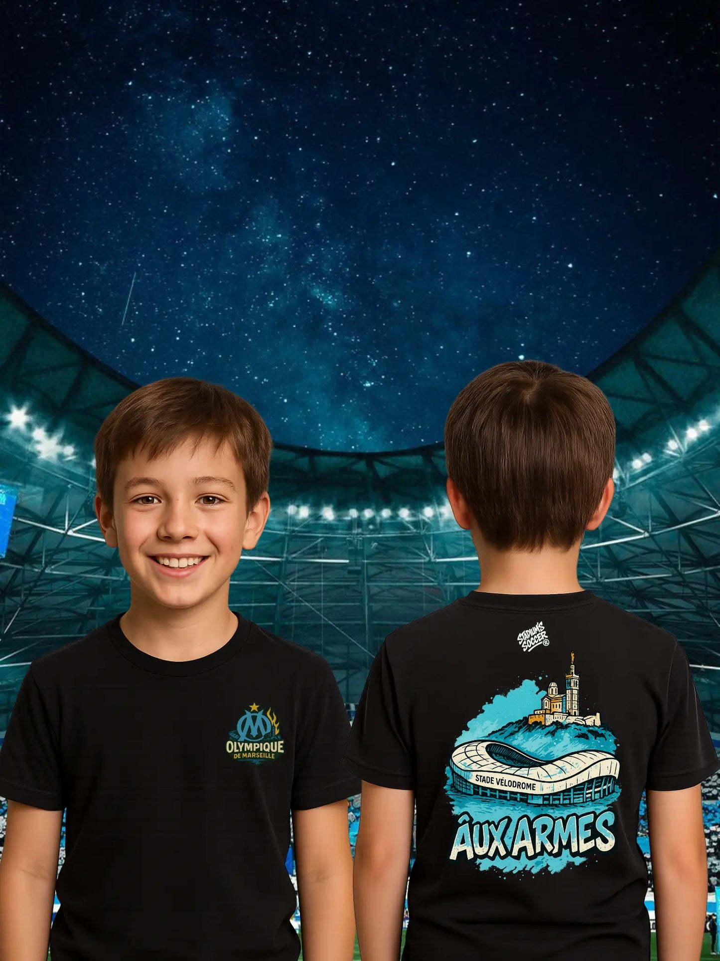 Sweat & T-shirt Olympique de Marseille – Design Stade Vélodrome | Aux Armes | Édition Supporter - tessdefrance