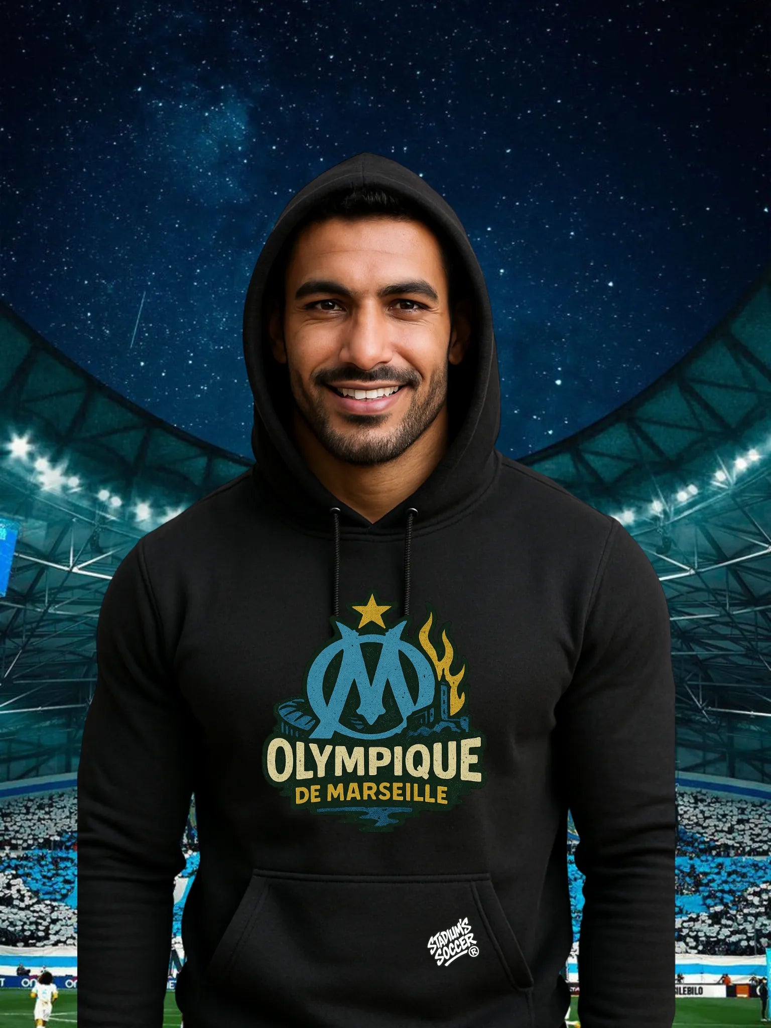 Sweat & T-shirt Olympique de Marseille – Design Stade Vélodrome | Aux Armes | Édition Supporter - tessdefrance