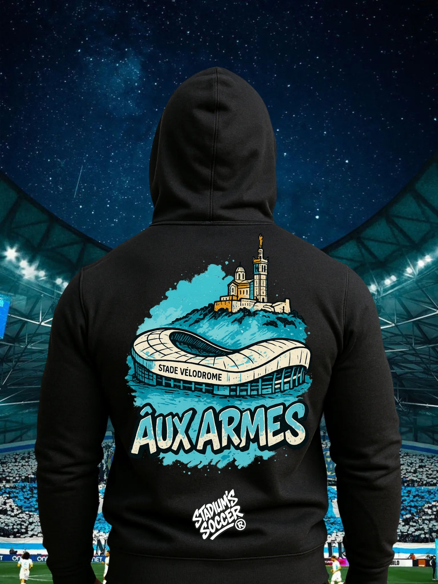 Sweat & T-shirt Olympique de Marseille – Design Stade Vélodrome | Aux Armes | Édition Supporter - tessdefrance