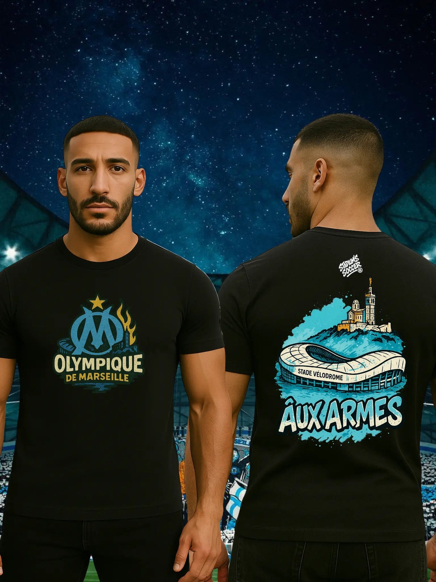 Sweat & T-shirt Olympique de Marseille – Design Stade Vélodrome | Aux Armes | Édition Supporter - tessdefrance