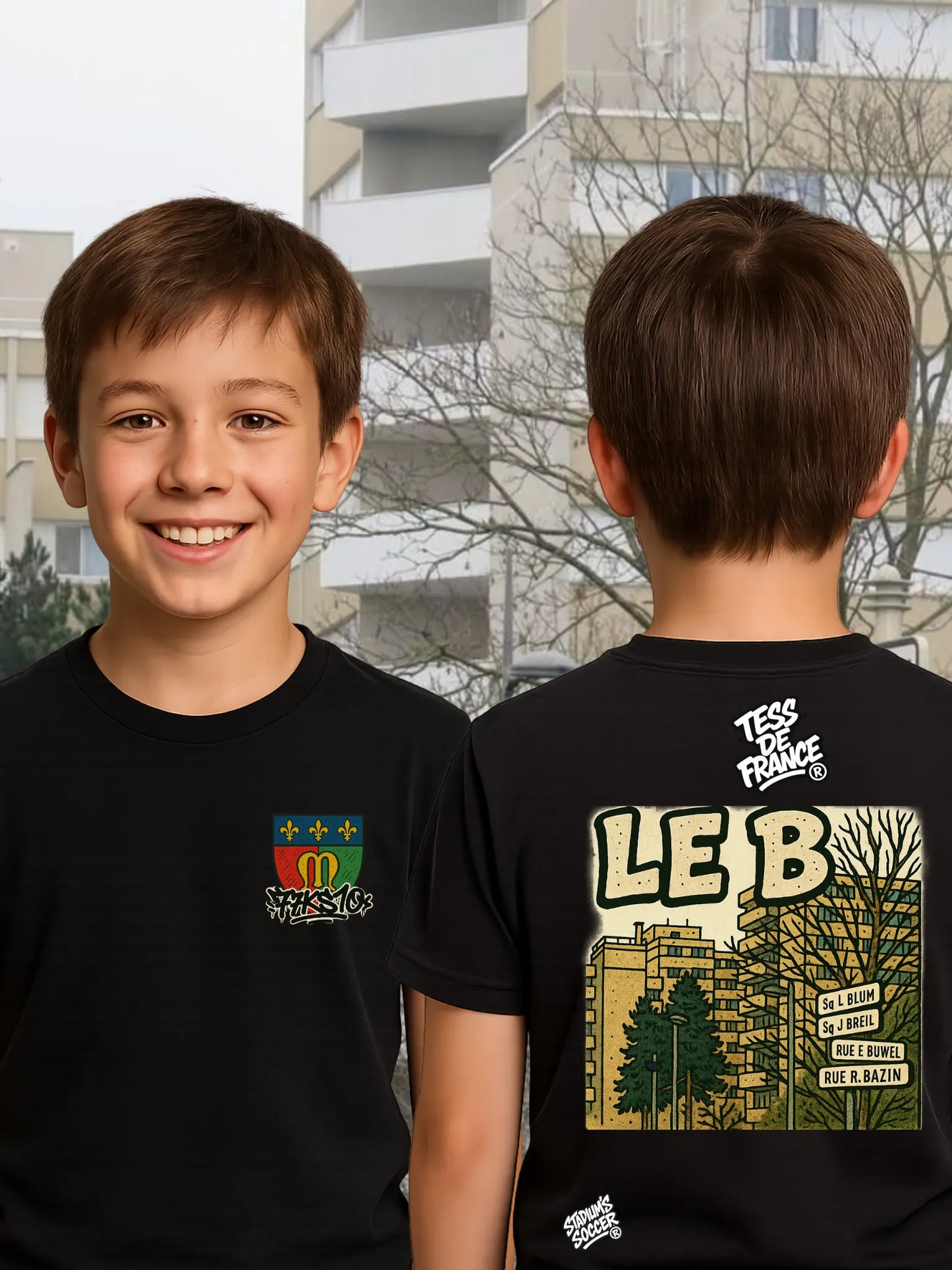 T-shirt "LE B" – Meaux | Style Banlieue 100% Coton Made in France - tessdefrance