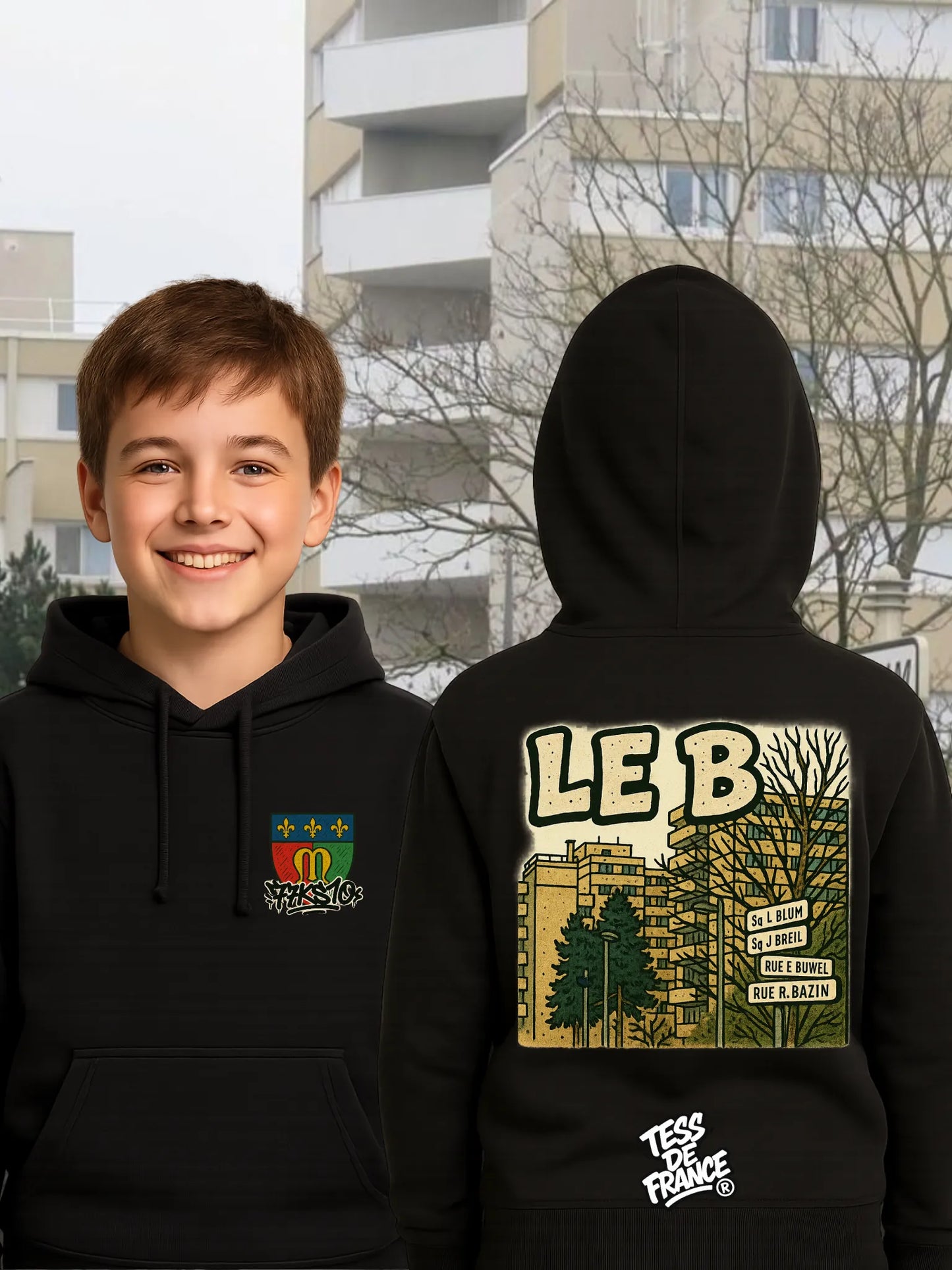 T-shirt "LE B" – Meaux | Style Banlieue 100% Coton Made in France - tessdefrance