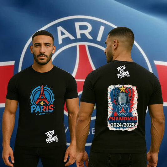T-shirt & Sweat “Paris Champion 2025” – Victoire LDC & Double Coupe - tessdefrance
