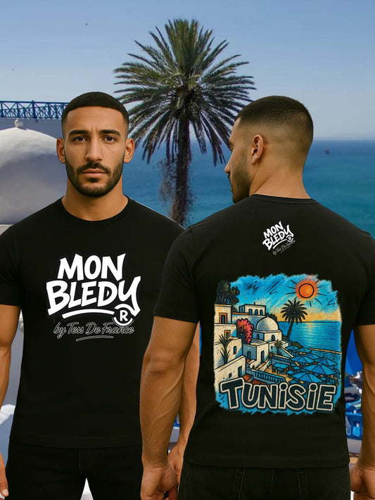 T-Shirt "Tunisie" – MON BLEDY® | Vêtement streetwear inspiré de Sidi Bou Saïd - tessdefrance